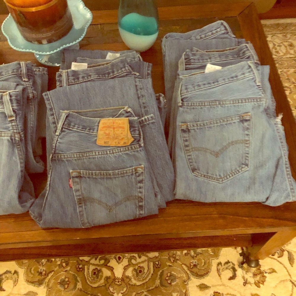 Levi’s 501 button fly blue jeans